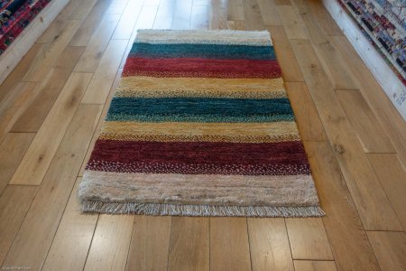 Hand-Knotted Gabbeh Rug From Iran (Persian)