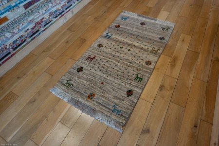 Hand-Knotted Gabbeh Rug From Iran (Persian)