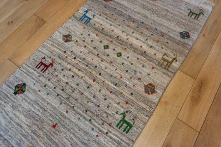 Hand-Knotted Gabbeh Rug From Iran (Persian)