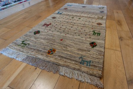 Hand-Knotted Gabbeh Rug From Iran (Persian)
