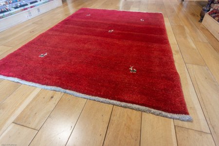Hand-Knotted Gabbeh Rug From Iran (Persian)