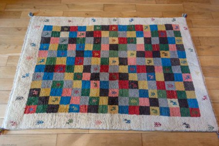 Hand-Knotted Gabbeh Rug From Iran (Persian)