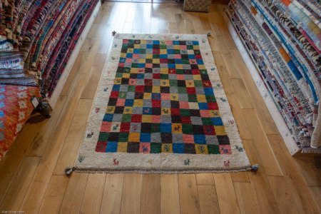 Hand-Knotted Gabbeh Rug From Iran (Persian)