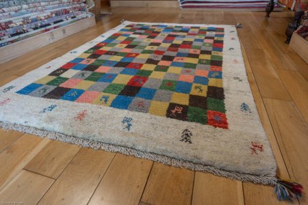Hand-Knotted Gabbeh Rug From Iran (Persian)
