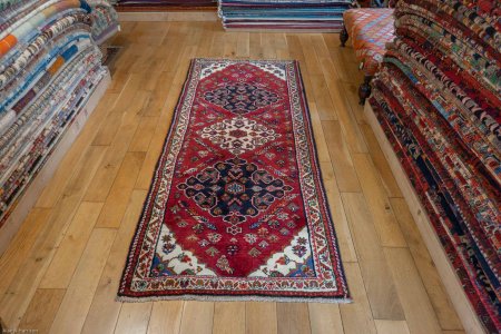 Hand-Knotted Qashgai Runner From Iran (Persian)