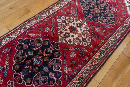 Hand-Knotted Qashgai Runner From Iran (Persian)