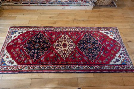 Hand-Knotted Qashgai Runner From Iran (Persian)