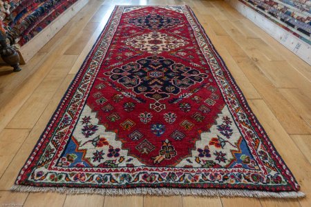 Hand-Knotted Qashgai Runner From Iran (Persian)