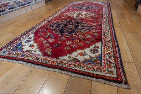 Hand-Knotted Qashgai Runner From Iran (Persian)