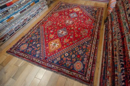 Hand-Knotted Qashgai Rug From Iran (Persian)