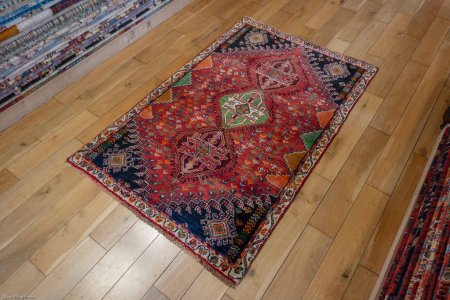 Hand-Knotted Qashgai Rug From Iran (Persian)