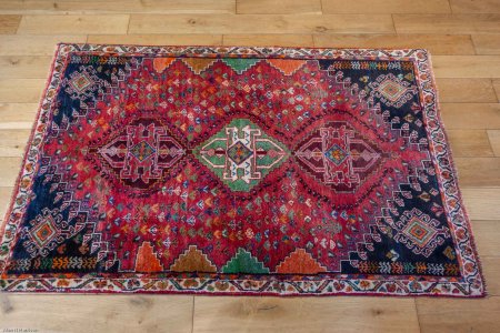 Hand-Knotted Qashgai Rug From Iran (Persian)