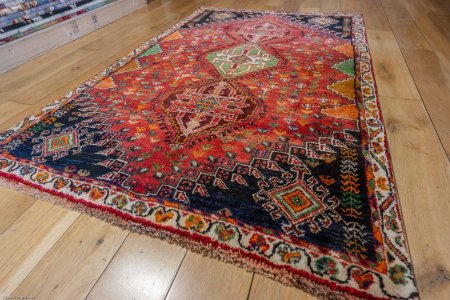 Hand-Knotted Qashgai Rug From Iran (Persian)