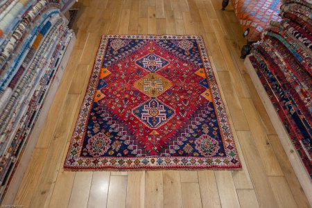 Hand-Knotted Qashgai Rug From Iran (Persian)