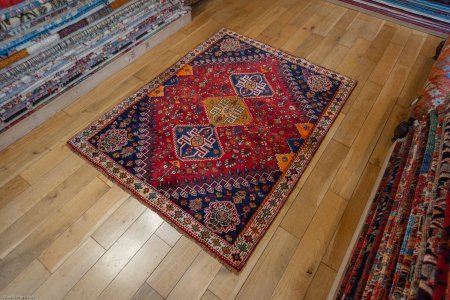 Hand-Knotted Qashgai Rug From Iran (Persian)