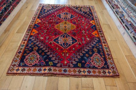 Hand-Knotted Qashgai Rug From Iran (Persian)