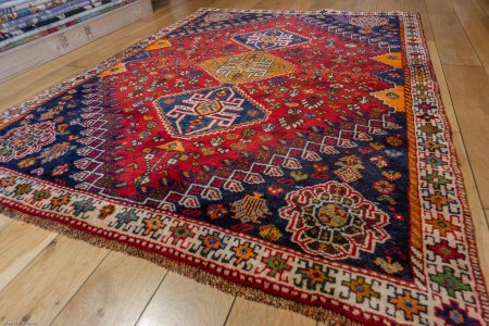 Hand-Knotted Qashgai Rug From Iran (Persian)