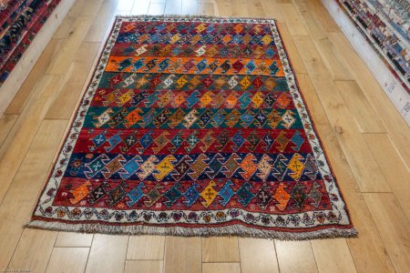 Hand-Knotted Qashgai Rug From Iran (Persian)