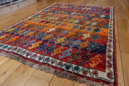 Hand-Knotted Qashgai Rug From Iran (Persian)