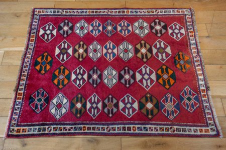 Hand-Knotted Qashgai Rug From Iran (Persian)
