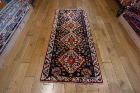 Hand-Knotted Qashgai Runner From Iran (Persian)