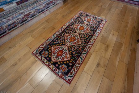 Hand-Knotted Qashgai Runner From Iran (Persian)