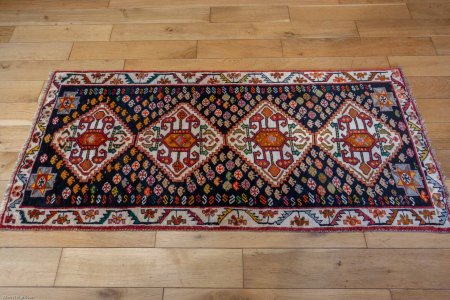 Hand-Knotted Qashgai Runner From Iran (Persian)