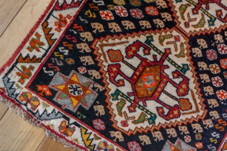 Hand-Knotted Qashgai Runner From Iran (Persian)