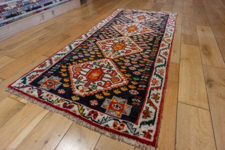Hand-Knotted Qashgai Runner From Iran (Persian)