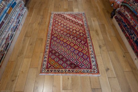 Hand-Knotted Qashgai Runner From Iran (Persian)