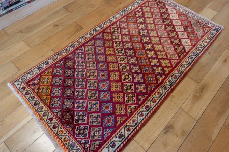 Hand-Knotted Qashgai Runner From Iran (Persian)