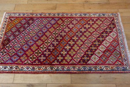 Hand-Knotted Qashgai Runner From Iran (Persian)
