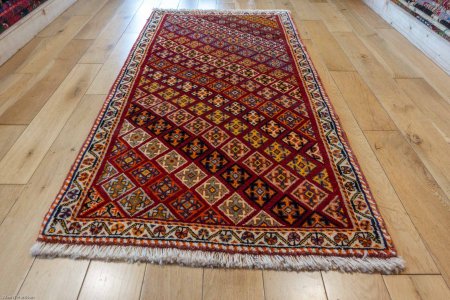 Hand-Knotted Qashgai Runner From Iran (Persian)