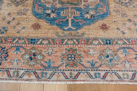 Hand-Knotted Kazak Rug From Afghanistan