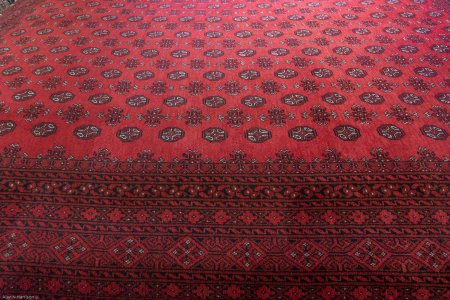 Hand-Knotted Aqcha Rug From Afghanistan