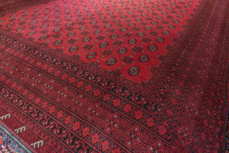 Hand-Knotted Aqcha Rug From Afghanistan