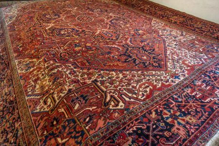 Hand-Knotted Heriz Rug From Iran (Persian)