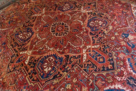 Hand-Knotted Heriz Rug From Iran (Persian)