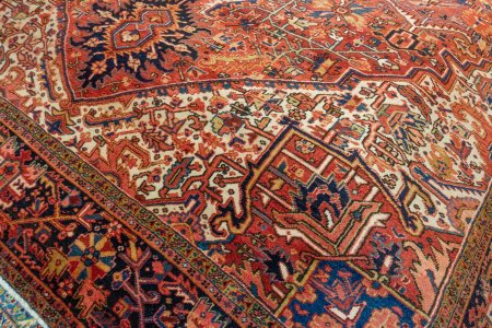 Hand-Knotted Heriz Rug From Iran (Persian)