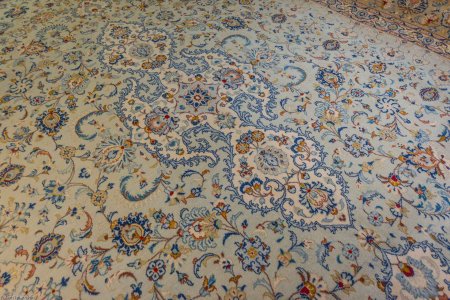 Hand-Knotted Kashan Rug From Iran (Persian)
