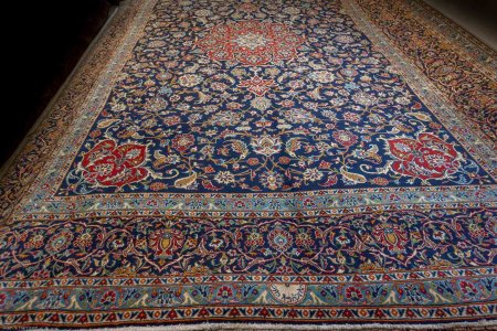 Hand-Knotted Kashan Rug From Iran (Persian)