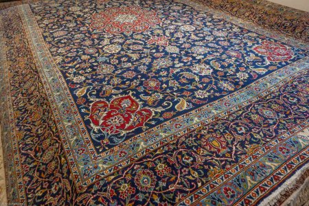 Hand-Knotted Kashan Rug From Iran (Persian)