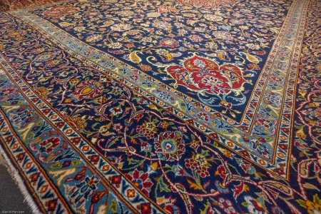 Hand-Knotted Kashan Rug From Iran (Persian)
