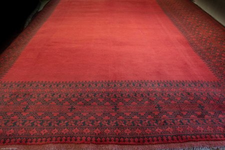 Hand-Knotted Aqcha Rug From Afghanistan