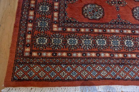 Hand-Knotted Bokhara Rug From Pakistan
