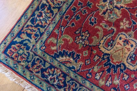 Hand-Knotted Mashad Palace Rug From India