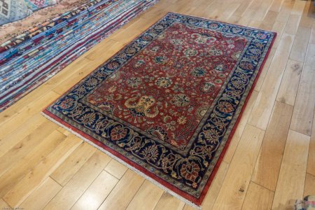 Hand-Knotted Mashad Palace Rug From India