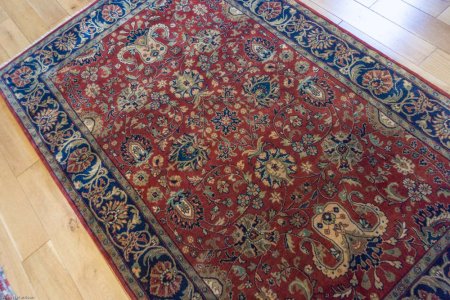 Hand-Knotted Mashad Palace Rug From India