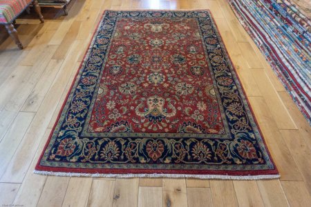Hand-Knotted Mashad Palace Rug From India
