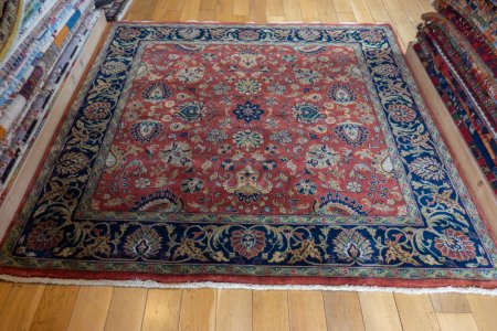 Hand-Knotted Mashad Palace Rug From India